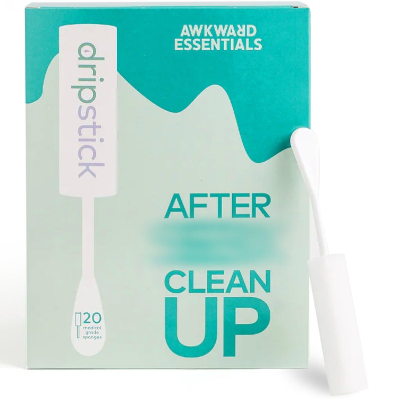 Awkward Essentials Dripstick Absorbing Sponge For Women - Awkward Essentials Dripstick 20 Pack of Sterile Post Coitus Sponges for Feminine Care and Hygiene - Image 1