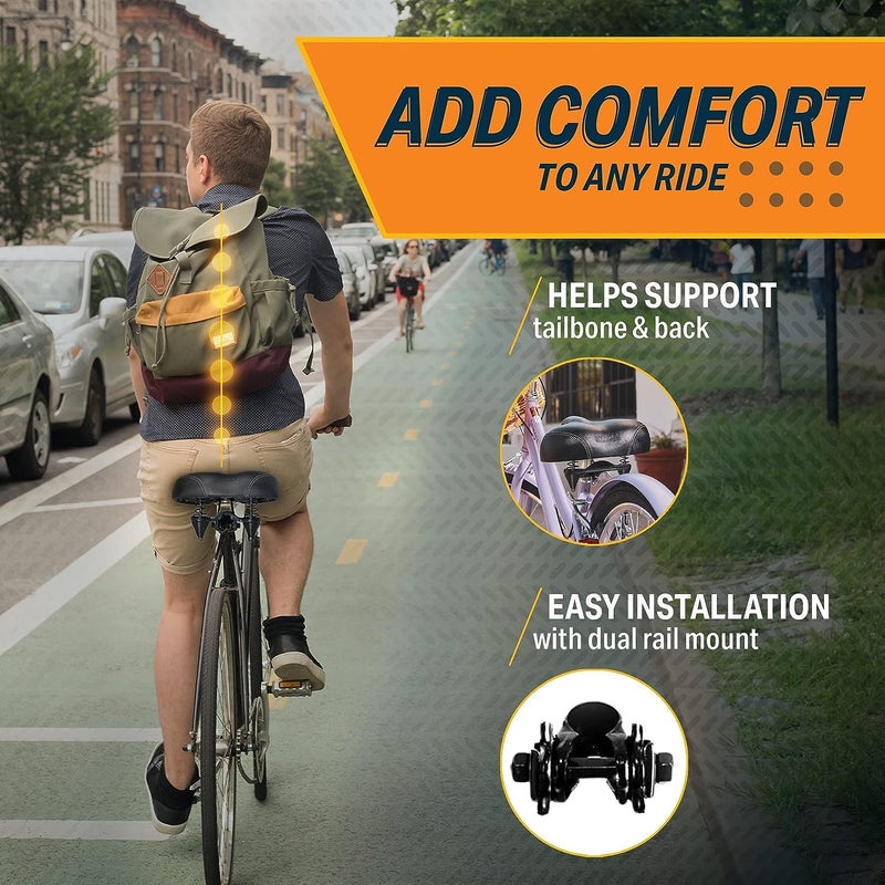 Bikeroo Oversized Bike Seat - Compatible with Peloton, Exercise or Road Bikes - Bicycle Saddle Replacement with Wide Cushion for Men & Womens Comfort - Image 5