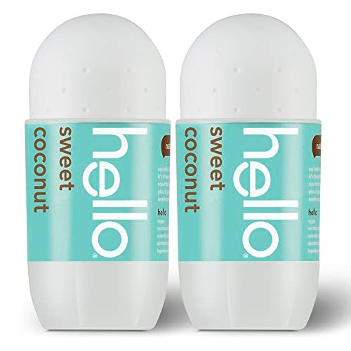 Hello Sweet Coconut Roll On Deodorant Aluminum Free for Women Men 48 Hour Non Sticky Dries Quick No White Residue Travel Size 2 Pack 169 oz Each - Image 2