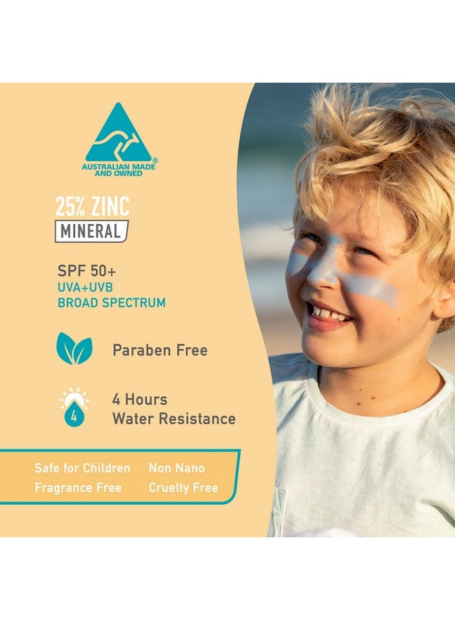 Sun Zapper Zinc Stick Mineral Sunscreen Blue SPF 50+ Water Resistant for Face & Body, Adults, Kids, 4-Pack Broad Spectrum Sun Block, Made in Australia - Image 3
