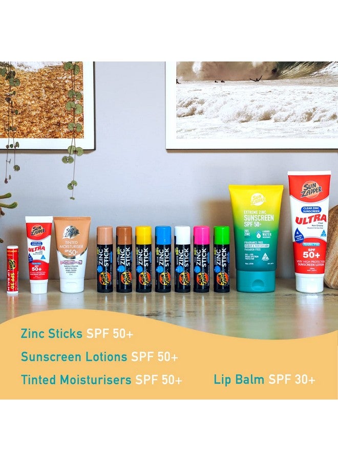 Sun Zapper Zinc Stick Mineral Sunscreen Blue SPF 50+ Water Resistant for Face & Body, Adults, Kids, 4-Pack Broad Spectrum Sun Block, Made in Australia - Image 5