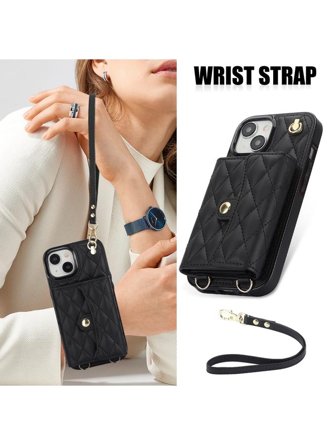 زبون جراب هاتف iPhone 13 mini Crossbody Rhompical Horizontal Wallet Leather - Image 2