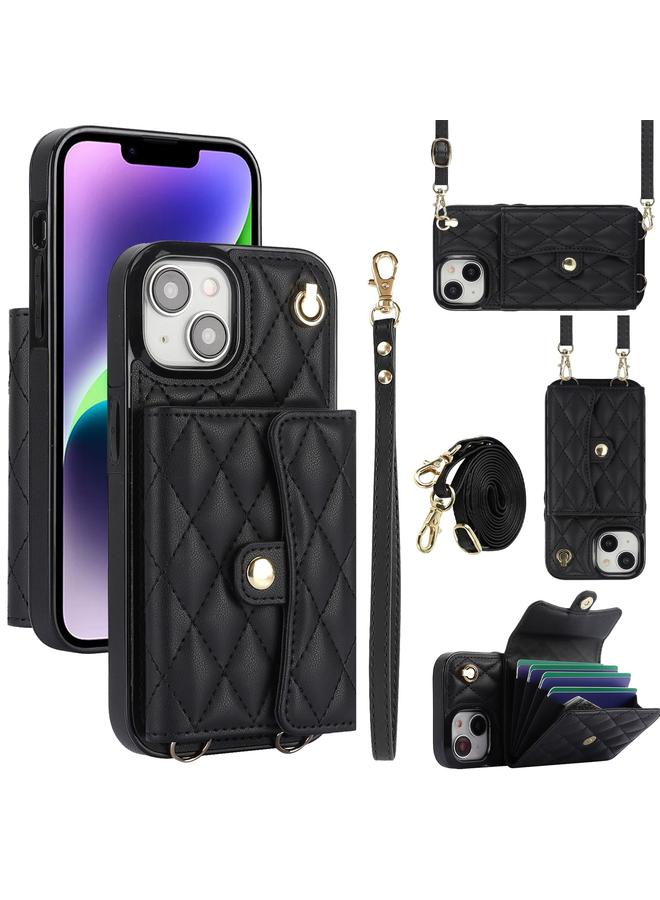 زبون جراب هاتف iPhone 13 mini Crossbody Rhompical Horizontal Wallet Leather - Image 1