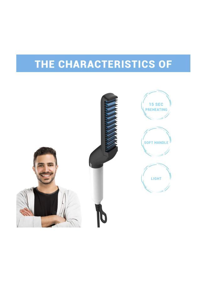 NIBEMINENT Multifunctional Hair Straightening Comb Black/Blue/White - Image 3