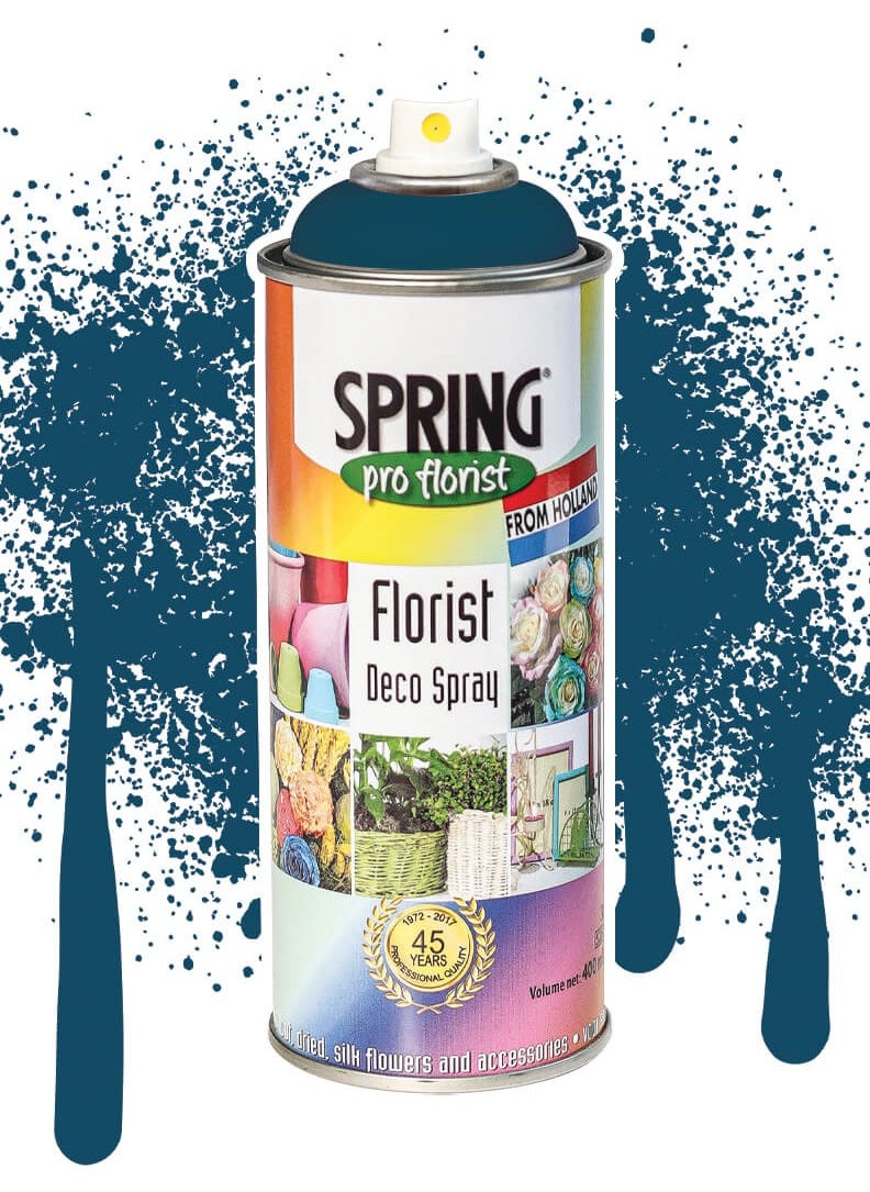 SPRING Spring Color Spray Peacock Blue, 400ml, High-Quality Floral Spray for Fresh or Artificial Flowers 