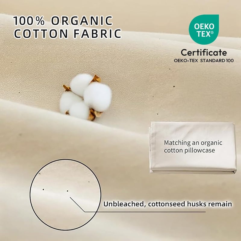 Lofe Organic Buckwheat Pillow for Sleeping with Organic Cotton Pillowcase - 16''x22'', Adjustable Loft, Breathable for Cool Sleep, Cervical Support for Back and Side Sleeper(Tartary Buckwheat Hulls) - Image 5