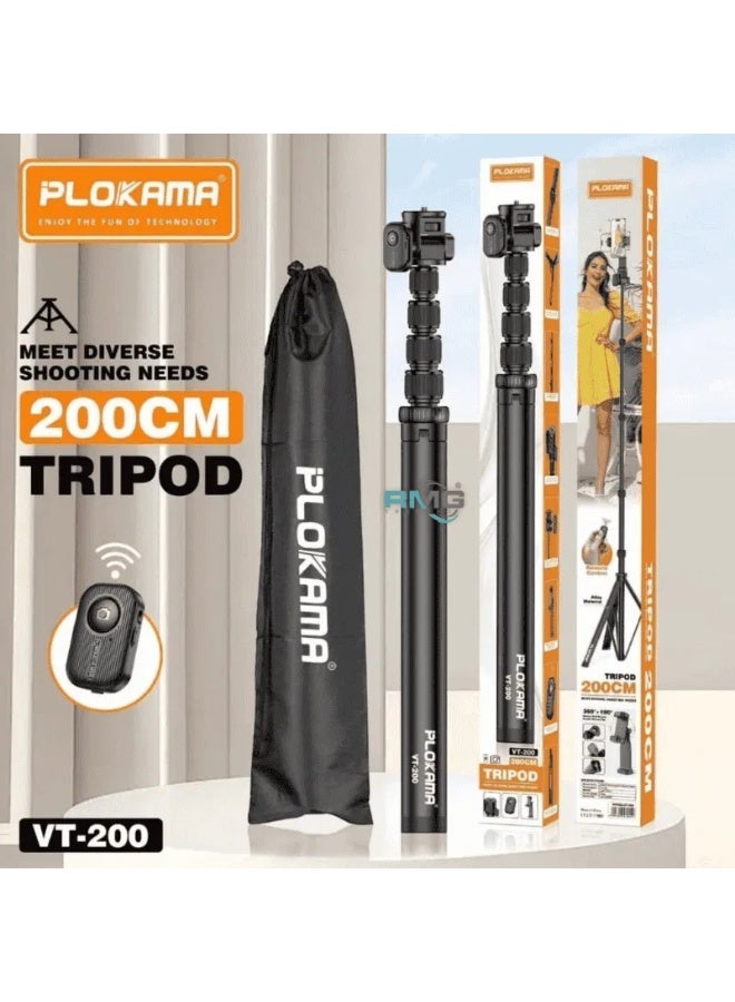 التخطيط حامل ثلاثي القوائم قابل للتعديل من بلوكاما VT-200 بطول 200 سم للتصوير الفوتوغرافي