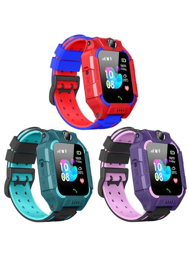3 pack Children Smart Watch Imoo GPS Tracker Camera SOS Call Video Location Reminder Anti-lost Children Smart Watch GSM Waterproof Purple Green.Red - Image 1