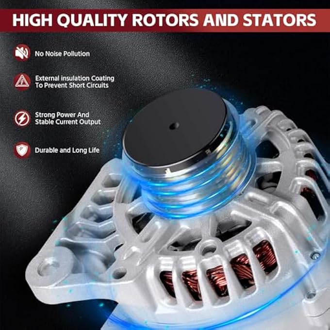 SOASEMBE 11610 Alternator 90A 1.8L/2.0L Compatible with Hyundai Elantra/Elantra GT/Elantra Coupe, Kia Soul/Forte/Forte5/Forte Koup 2011-2017 High Output Alternator Replacement 373002E200 6-Groove Clutch Pulley - Image 4