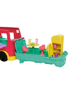 Polly Pocket Playset With 3-Inch Doll, Pet Puppy & Food Accessories, Swirlin' Smoothie Truck Transforming Vehicle Toy  - Image 4