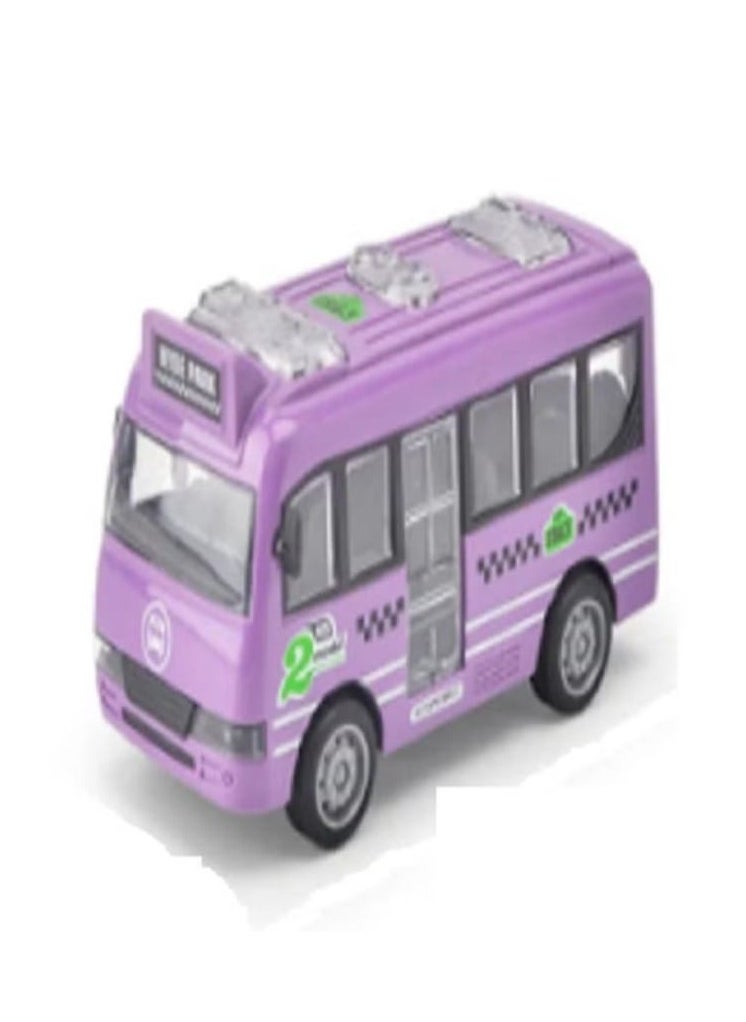 null - Baby Bus Toy Car - Kids Can Open the Bus Door, Drop-Resistant Car Model for Boys and Girls, Suitable for 2 Years Old (Purple). - Image 1