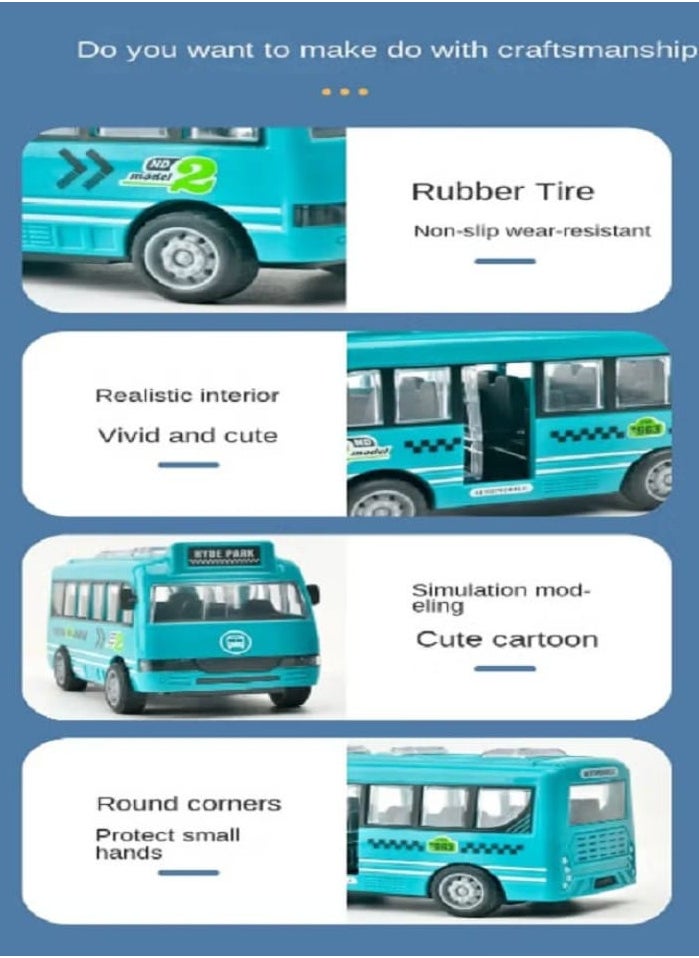 null - Baby Bus Toy Car - Kids Can Open the Bus Door, Drop-Resistant Car Model for Boys and Girls, Suitable for 2 Years Old (Purple). - Image 1