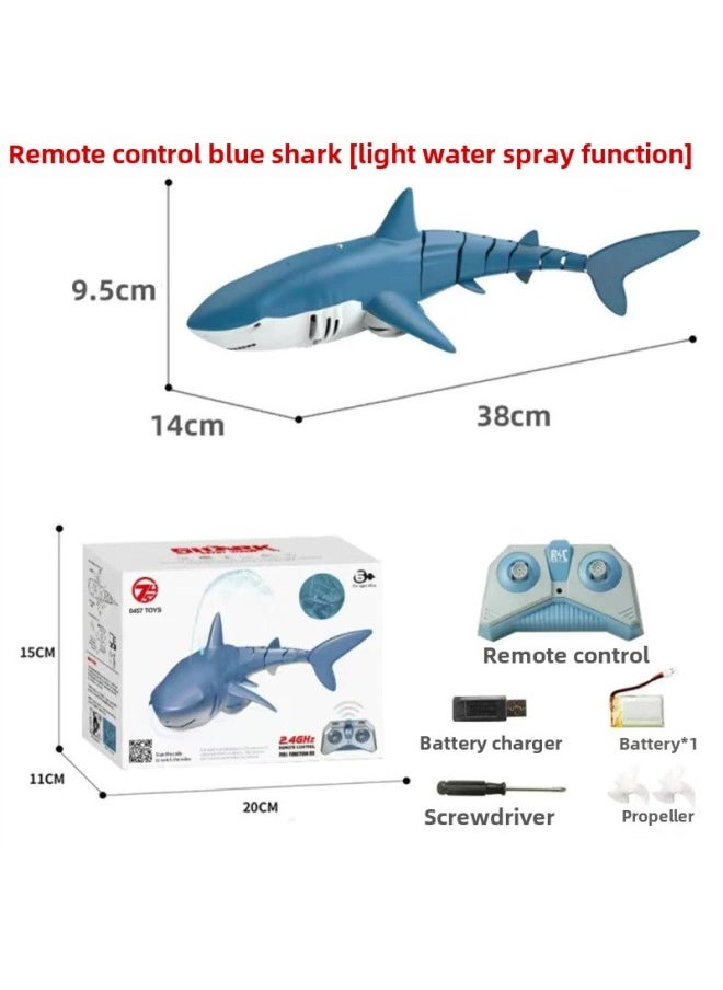 Generic - Real Remote Control Shark Electric Water Can Spray Water Swing Water Remote Control Children Swimming Outdoor Boy Toys-Color:Remote Control Black Shark With Adjustable Speed-Specifications:The Three Batteries Come Standard With A Battery Life Of About 90 Minutes - Image 1