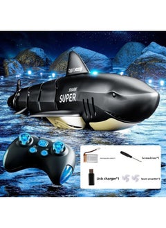Real Remote Control Shark Electric Water Can Spray Water Swing Water Remote Control Children Swimming Outdoor Boy Toys-Color:Remote Control Black Shark With Adjustable Speed-Specifications:The Three Batteries Come Standard With A Battery Life Of About 90 Minutes