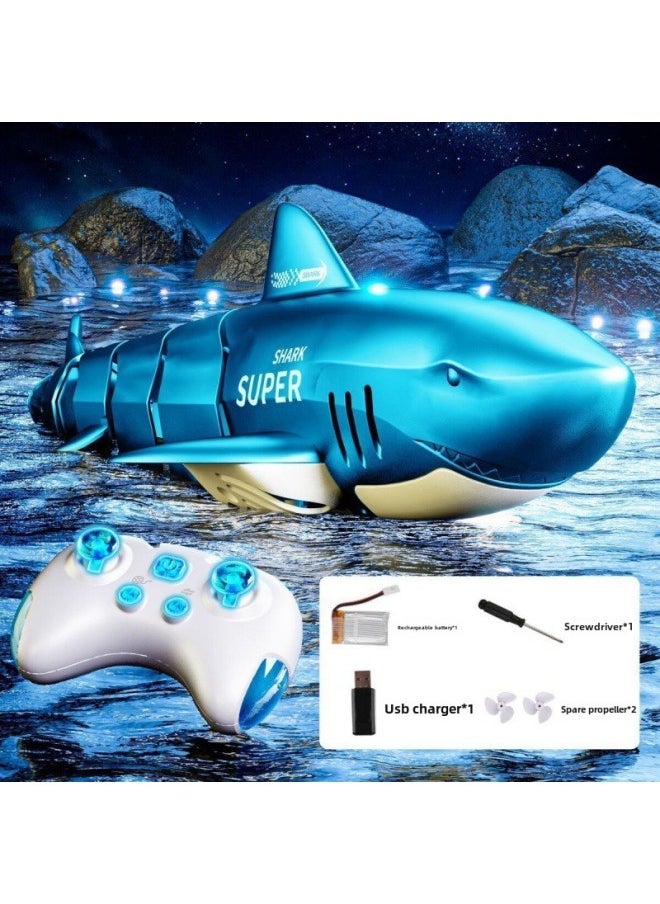Generic - Real Remote Control Shark Electric Water Can Spray Water Swing Water Remote Control Children Swimming Outdoor Boy Toys-Color:Remote Control Black Shark With Adjustable Speed-Specifications:The Three Batteries Come Standard With A Battery Life Of About 90 Minutes - Image 1