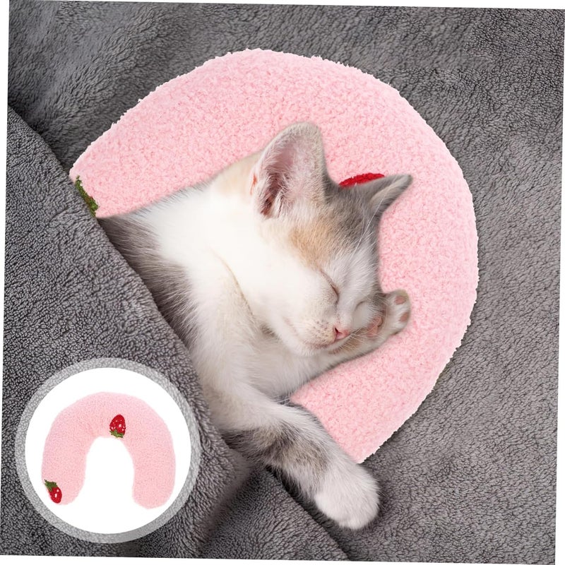 U-Shaped Cat Pillow for Neck Support Soft and Cozy Kitten Travel Pillow for Deep Sleep Stylish Design Safe Materials for Comfortable Pet Rest - Image 4