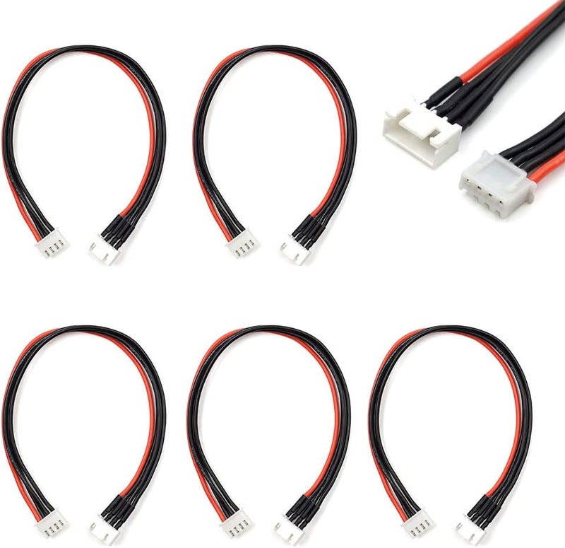 elechawk JST-XH 3S Balance Plug Extension Lead Wire 200mm 5 PCS for LiPo Battery Balance Charging 22AWG Silicone - Image 1
