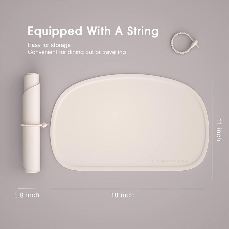 Cuddle Campus Silicone Placemat with Raised Edges for Kids,Toddlers,Babies, Non-Slip Table Setting Placemat for Dining,Come with String for Storage - Image 2