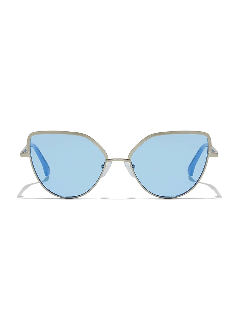Blackout Sleek,Women Sunglasses, Cat Eye Sunglasses, UV Protection: UV400 (Silver,Blue)