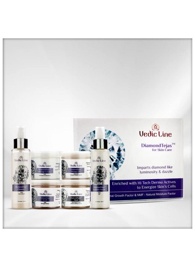 Vedicline طقم العناية بالبشرة تيجاس الماسي يساعد على تقليل علامات البهتان وعلامات الشيخوخة مع زيت الجوجوبا وبهسما الماس وفيتامين B3 لوجه متألق طبيعي 600 مل - Image 2