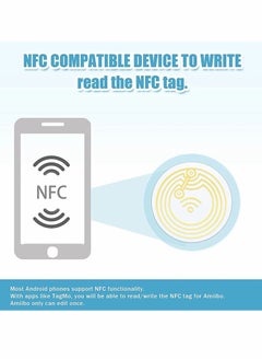 Y&D NFC 215 Cards, NTAG215 Round Cards Card Tag Compatible with TagMo and Amiibo Enabled Mobile Phones Devices, 25 mm, Pieces  - Image 4
