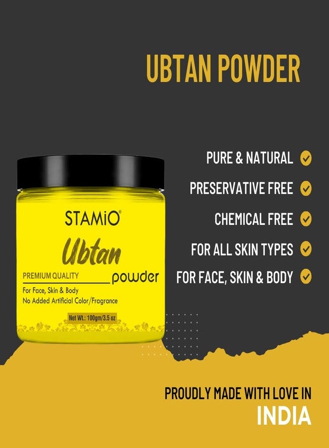 STAMIO Ubtan Powder 100 gm for Face Pack, Bath, Skin Care, Mask, Body, Bridal, Haldi | Natural, Chemical Free | Enriched with Turmeric, Saffron, Gram flour, Rose Petal | In Jar 3.53 oz - Image 3