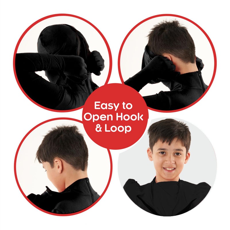 Morphsuits Kids Black Bodysuit Costume, Black Full Body Suit Halloween, All Black Costume Morph Suit Boys, Full Body Black Suit Costume, Small - Image 4