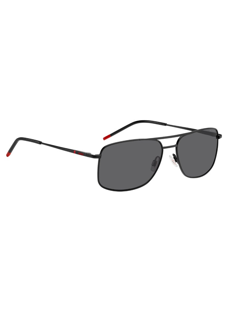 HUGO Men's Uv Protection Rectangular Shape Metal Sunglasses Hg 1287/S Grey 41 - Lens Size: 41.4 Mm - Black Red - Image 2