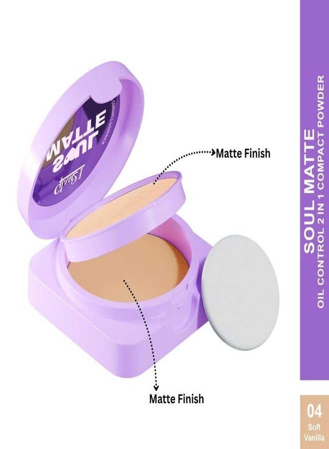 Glam 21 Glam21 Soul Matte Oil Control 2 in 1 Compact Powder | 2 Matte Shades | Air Light Formula & Stay Upto 10 hrs | Rich With Hyaluronic Acid, Squalane & Mango Butter |SPF20 |18gm- Soft Vanilla 04 - Image 2