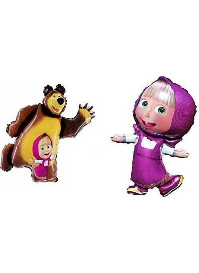Masha and The Bear - Bright Set Of Two Balloons Masha And The Bear, Must Have Accessory For Party Supplies And Birthday Globos Masha Y El Oso - Image 1