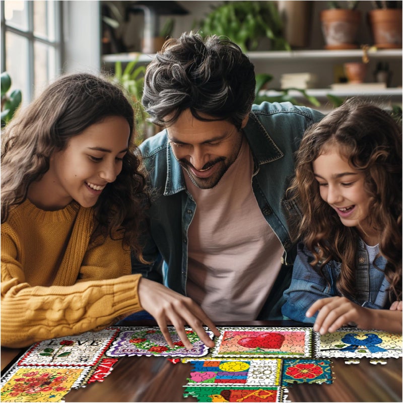 White Mountain Puzzles Love Stamps 1000 Piece Jigsaw Puzzle - Image 4