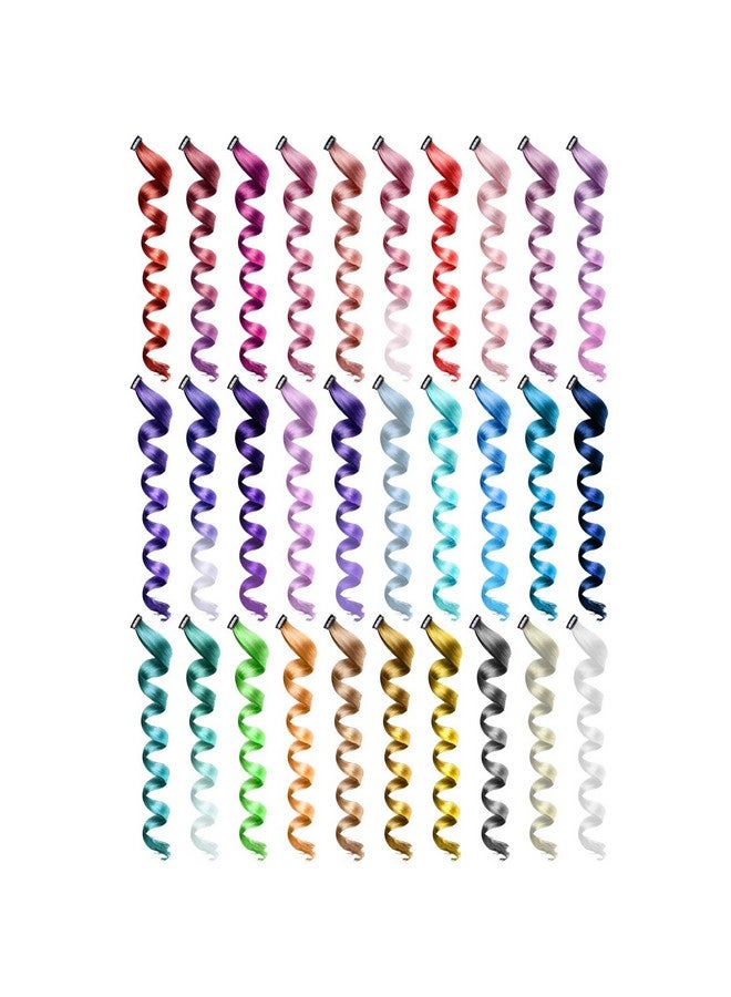 SOTOGO 30 Pieces Clip In Hair Extensions Colorful Curly Hair Extensions Hair Streak Party Highlights Hairpieces For Women Girls(30 Colors 22 Inches) - Image 1