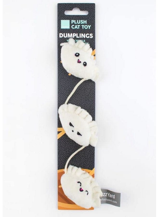 Fuzzyard Crinkle Plush Cat Toy with String and Catnip Inside (Dumplings) - Image 4