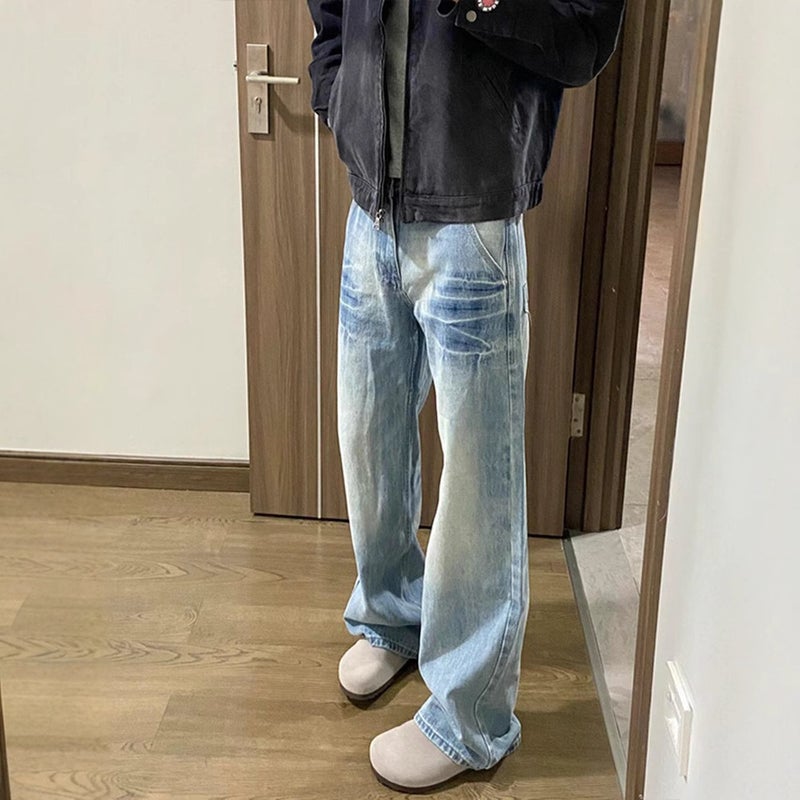 Unisex Classic Denim Jeans Loose Fit Daily Outdoor Wear - Image 3