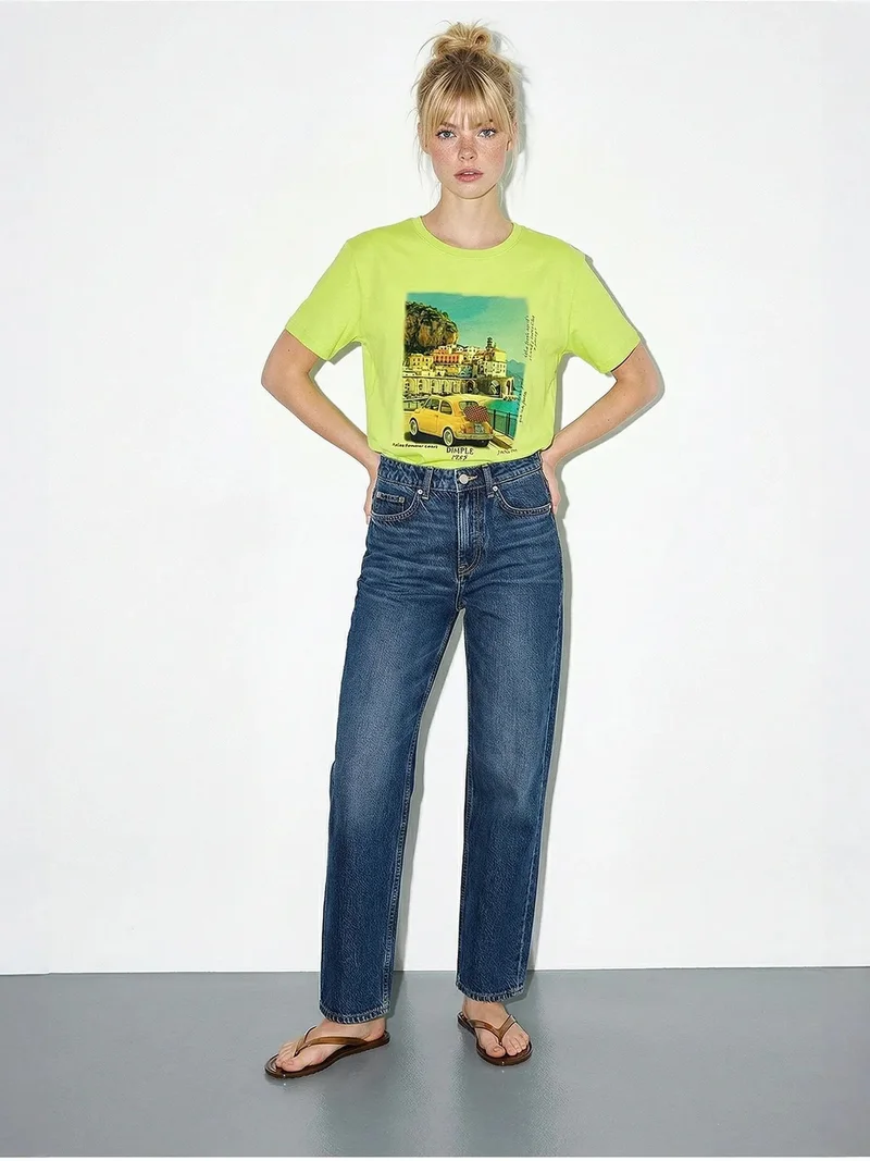 Bianco Lucci LUCCI Printed Crew Neck T-Shirt