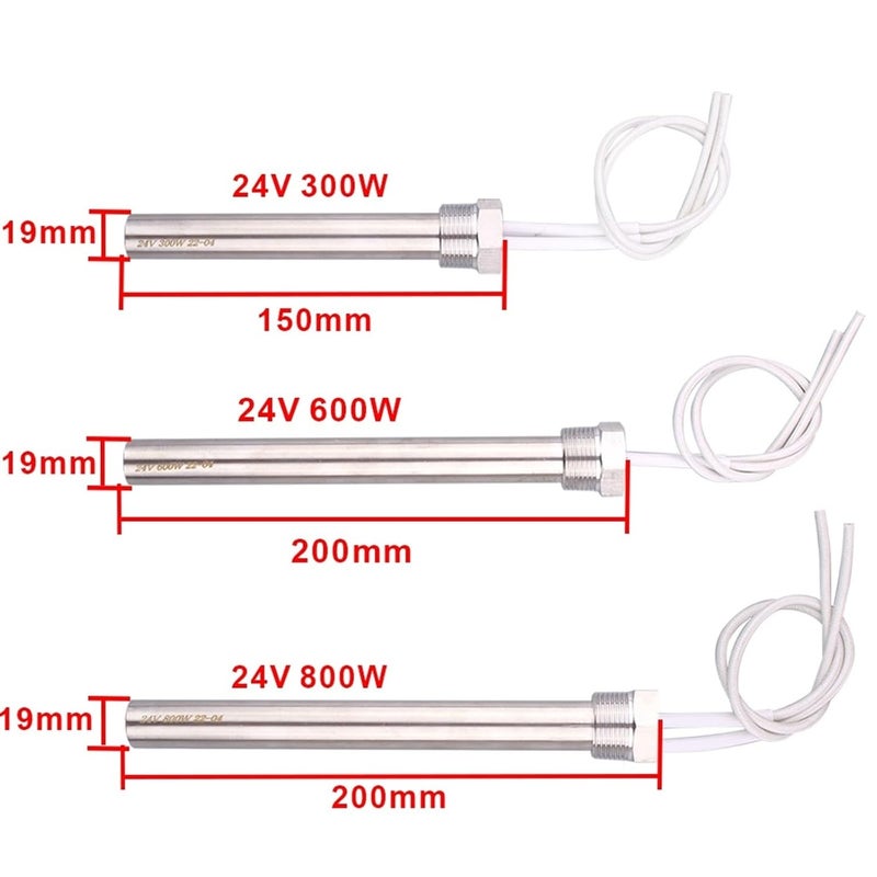 24v/36v/48v DC Immersion Cartridge Heater 3/4" Thread SUS304 Electric Solar Heating Element Water Instant(500w L200mm,48V) - Image 3