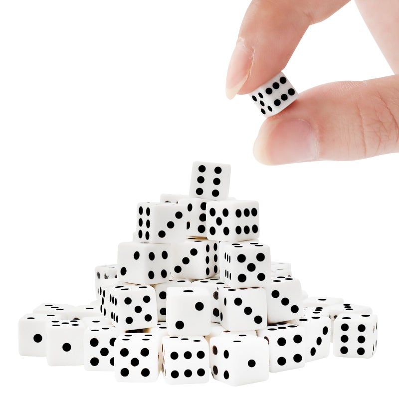 Bbiamsleep 300 Pieces Dices Set Mini Dice 6 Sided Game Dices Tiny Square Corner Dice (0.27 Inch/7mm) - Image 1
