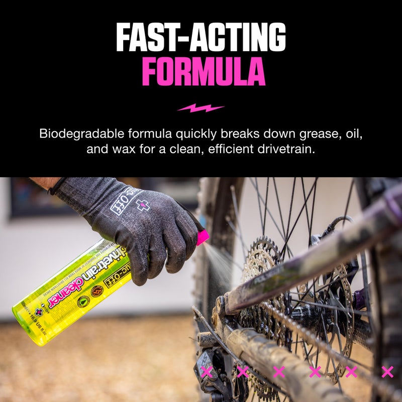 Muc Off Muc-Off Bio Drivetrain Cleaner, 500 Milliliters - Effective Biodegradable Bicycle Chain Cleaner and Degreaser Spray - Suitable for All Types of Bike - Image 3