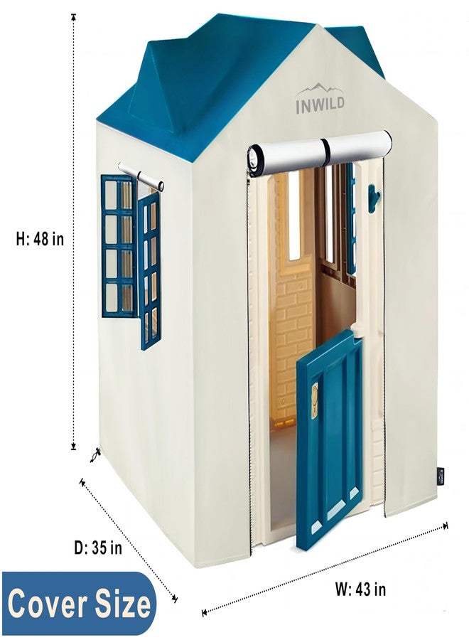 INWILD Outdoor Playhouse Cover, All Weather Protective Cover for Little Tikes Cape Cottage Playhouse, Full-Fitting, with Door and Window, 43" W x 35" D x 48" H, (Cover Only, Blue) - Image 3