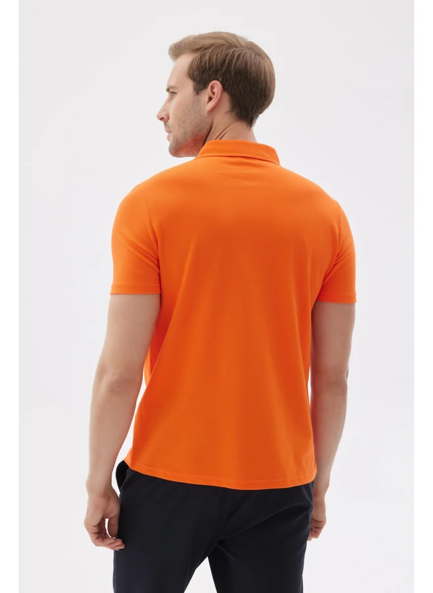 Odelon Men's Basic Polo Neck T-Shirt (Regular Fit) Orange