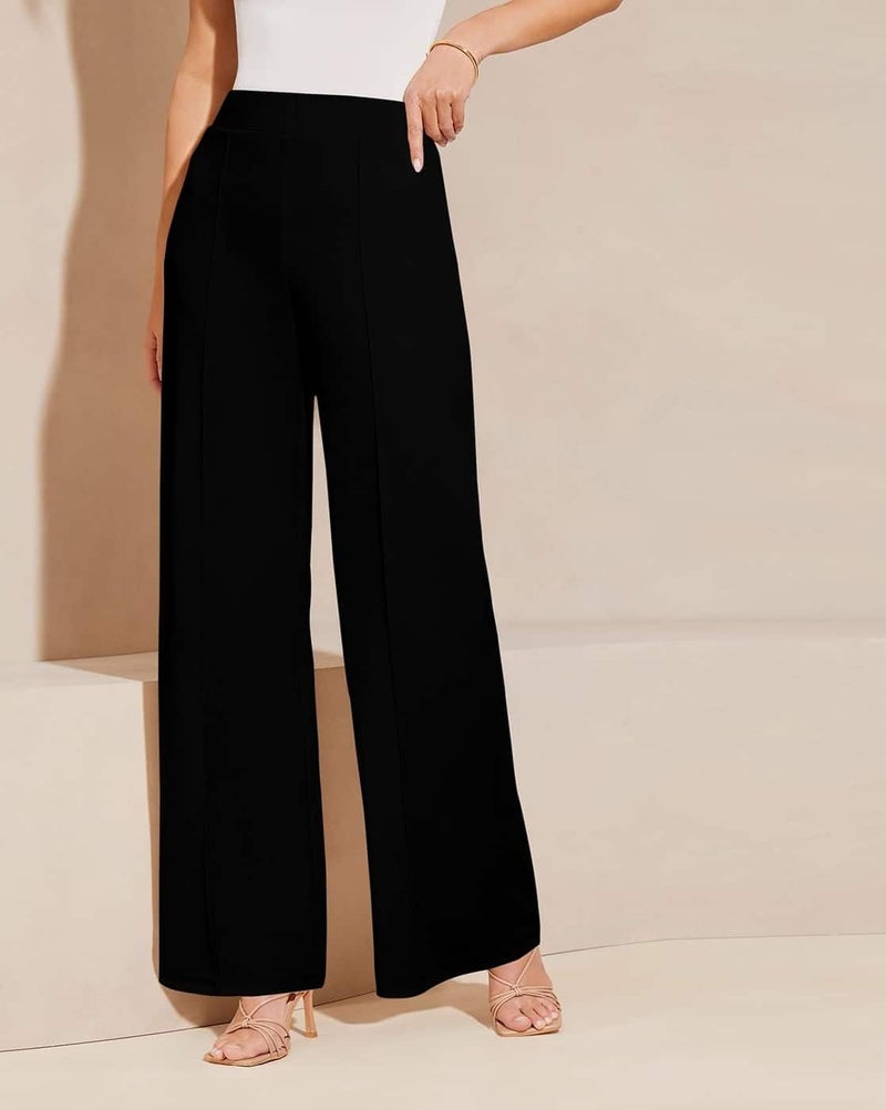 SWADESI STUFF Women’s Retro-Inspired Bell Bottom Pants – High Waist Slim Fit Flared Trousers with Stretch Fabric for Stylish and Comfortable (in, Alpha, 2XL, Regular, Standard, Black) - Image 3