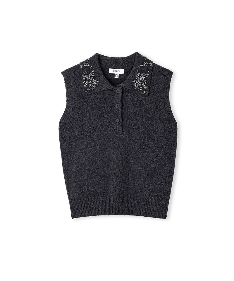 Ipekyol  Embellished Collar Knit Top for Women | Best Price UAE