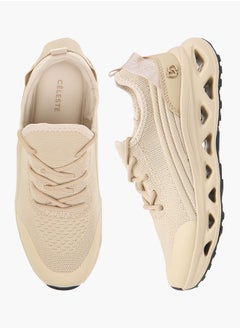 Celeste Women's Mesh Textured Sneakers with Lace-Up Closure  - Image 1