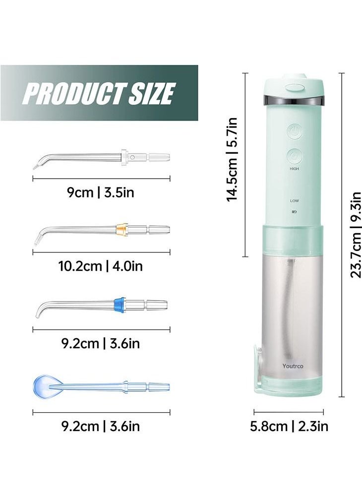 Water Pick Teeth Cleaner Mini Water Floss Oral Irrigator - 5 Modes (Green)