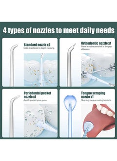 Youtrico Water Pick Teeth Cleaner Mini Water Floss Oral Irrigator - 5 Modes (Green)  - Image 4