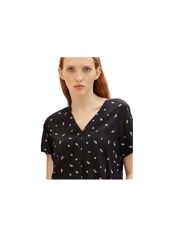 TOM TAILOR Floral Print V-Neck Top