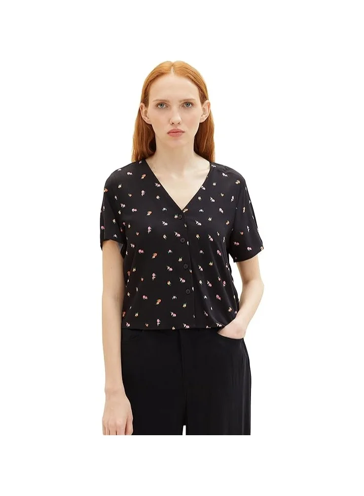TOM TAILOR Floral Print V-Neck Top