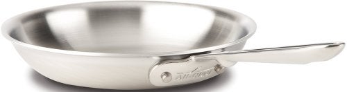 AllClad D5 5Ply Brushed Stainless Steel Fry Pan 8 Inch Induction Oven Broiler Safe 600F Pots and Pans Cookware Silver