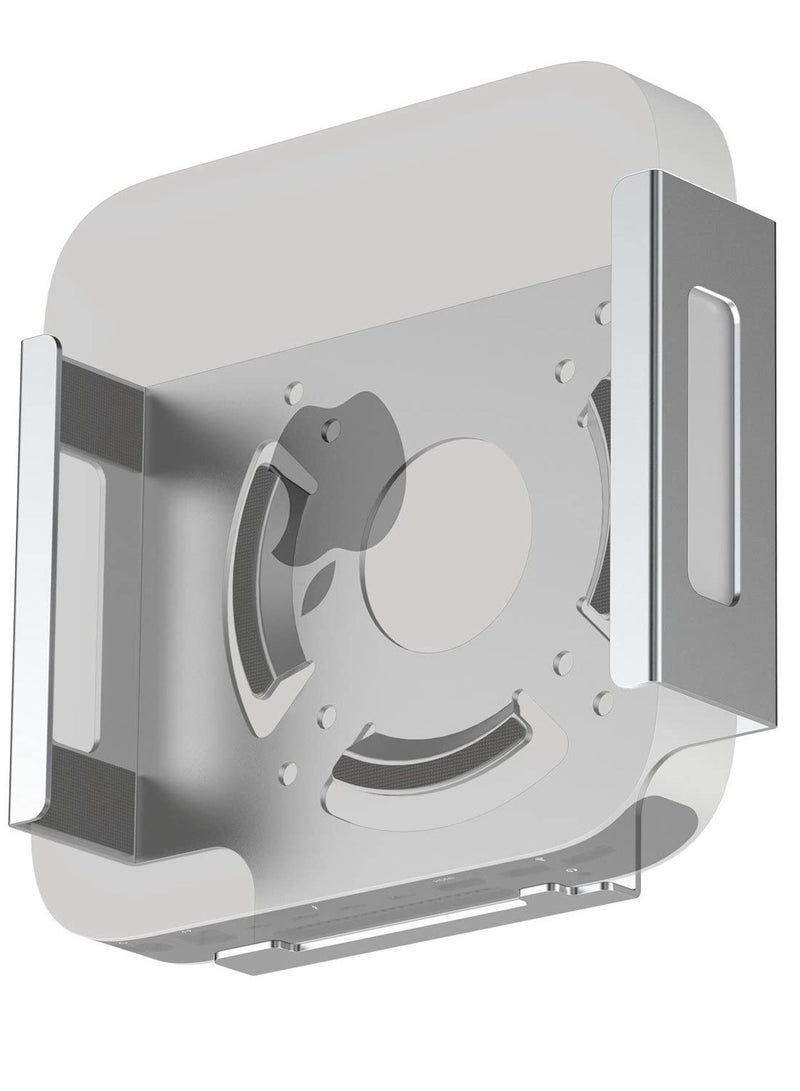 erorex Mac Mini M2 Mount, Heat Dissipation Design Anti-Scratch Behind Monitor, Under Desk, Wall Mount Stand for Mac Mini 2011 to 2023 M2 Pro, Compatible with VESA Hole (Silver)  - Image 1