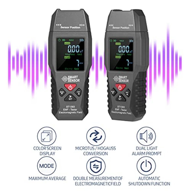 مقياس EMF، كاشف المجال الكهرومغناطيسي، مقياس EMF الرقمي، مقياس إشعاع المجال الكهرومغناطيسي، كاشف الإشعاع مع شاشة LCD، اختبار الإشعاع المحمول لفحص EMF الداخلي والخارجي - Image 4